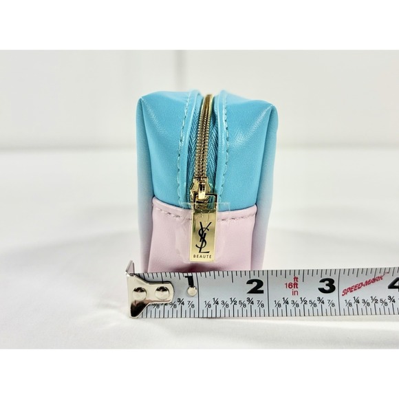 New YSL Beauté Cosmetic Bag Blue Pink Ombré Gradient Pouch Limited Edition GWP - Picture 9 of 9